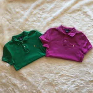 Ralph Lauren Green & Purple Polos Shirts/Crop Tops